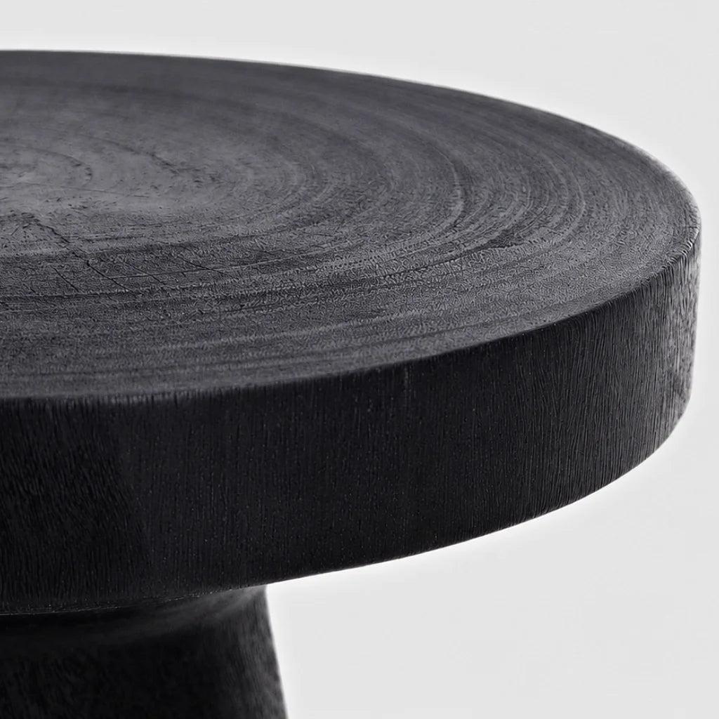 Nero Solid  Wood Side Table