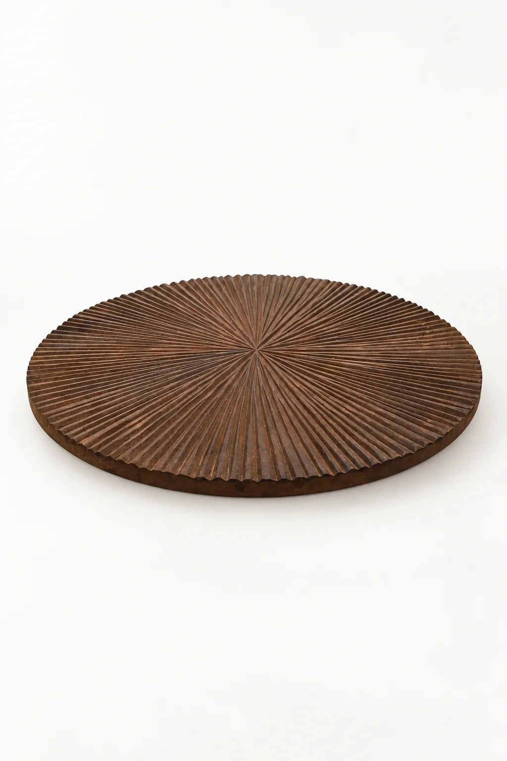 Brown Round Textured Wood Wall Decor