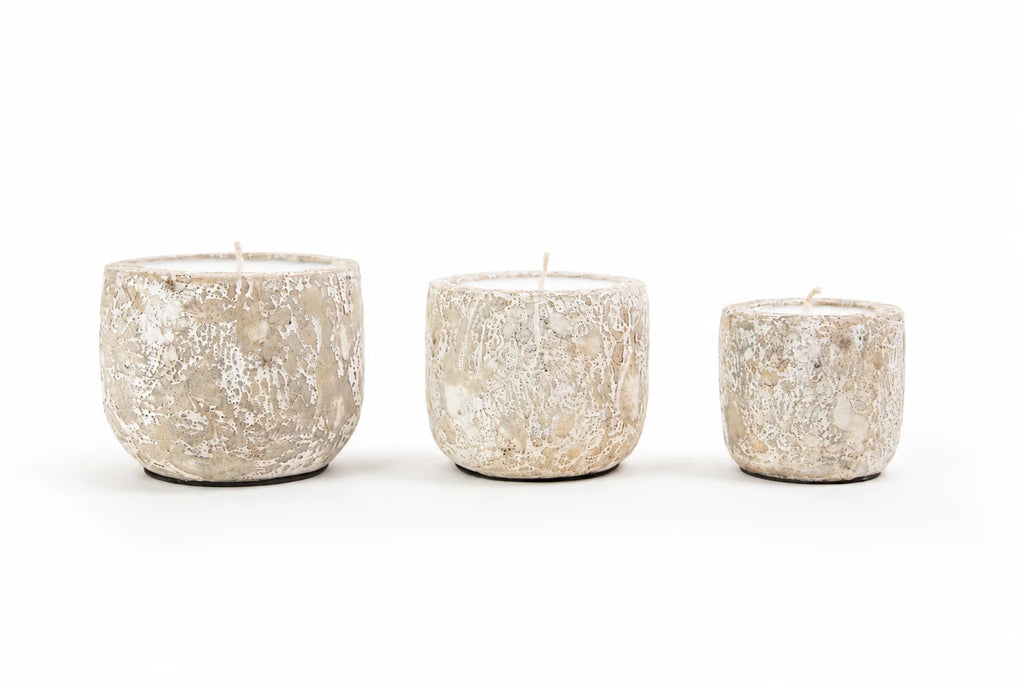 Mingi White Ceramic Candle – Small