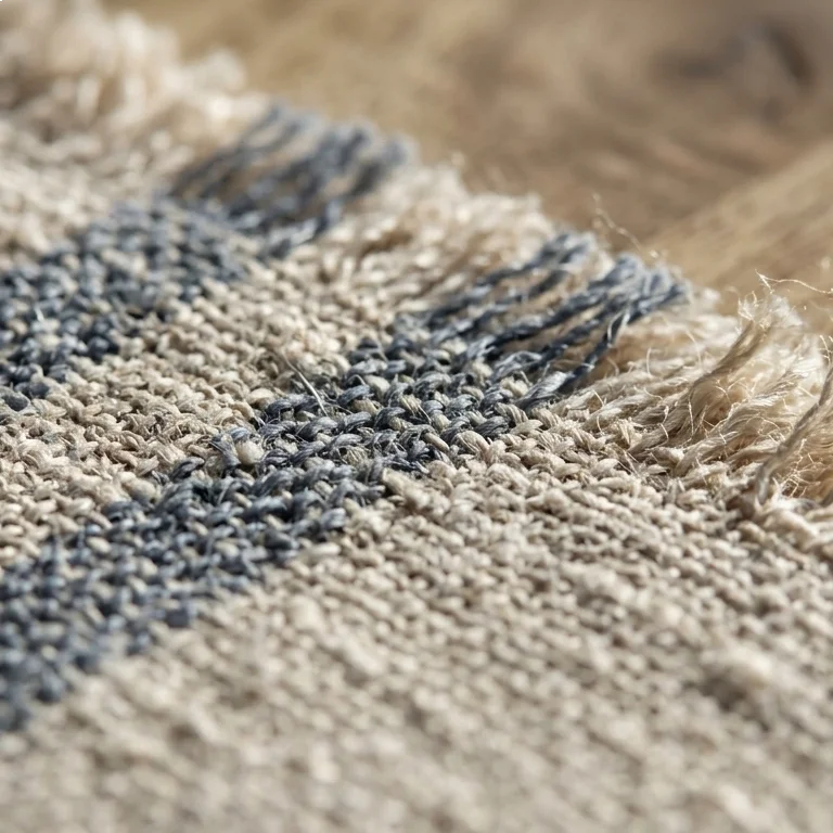 Natural Linen Table Runner – Dark Grey Stripe