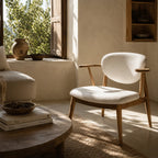 Netle Teak Upholstered Armchair