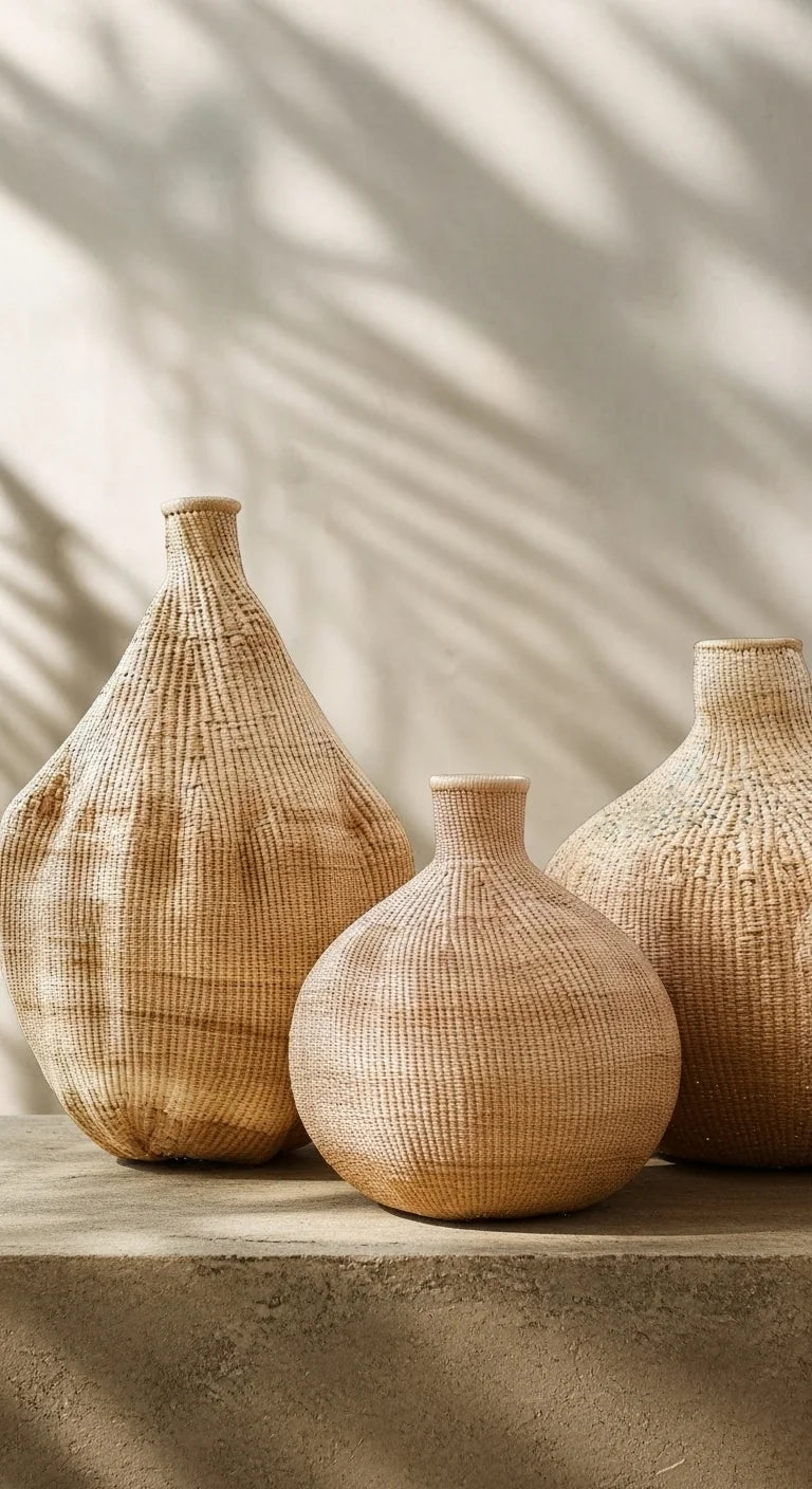 Garlic Basket – Handwoven Ilala Palm Floor Object
