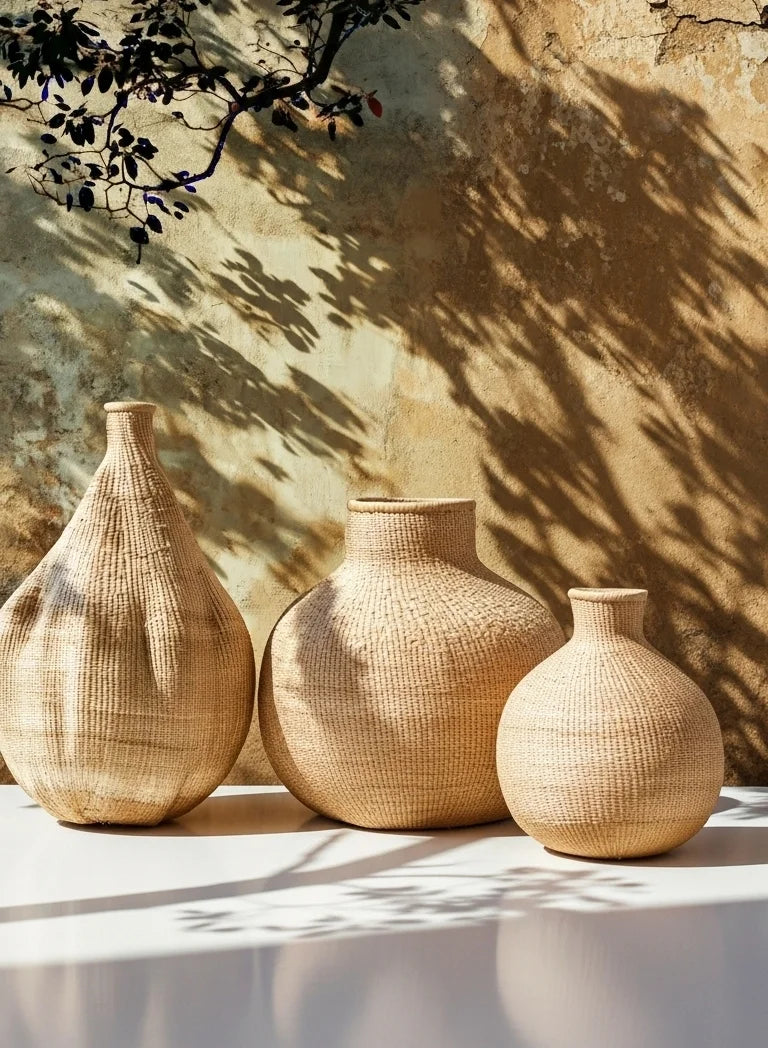 Garlic Basket – Handwoven Ilala Palm Floor Object