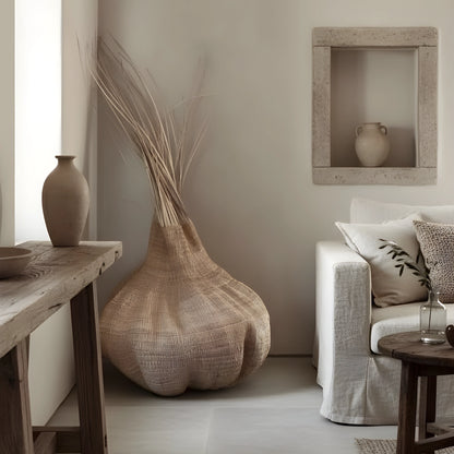 Handwoven Sisal Gourd Basket (Natural)