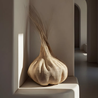Handwoven Sisal Gourd Basket (Natural)