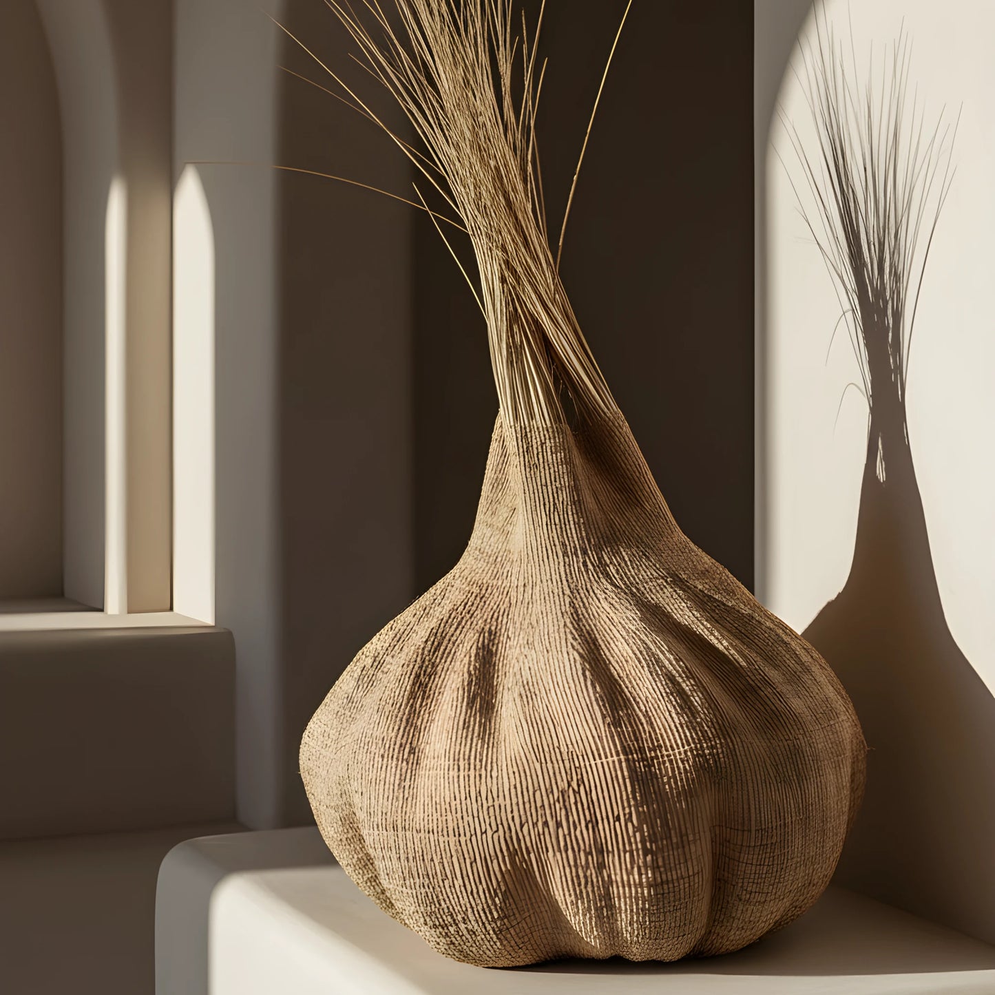 Handwoven Sisal Gourd Basket (Natural)
