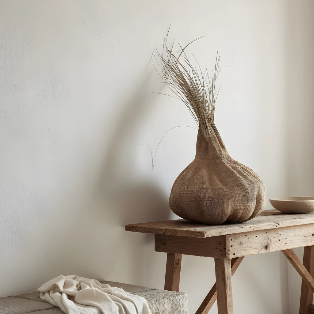 Handwoven Sisal Gourd Basket (Natural)