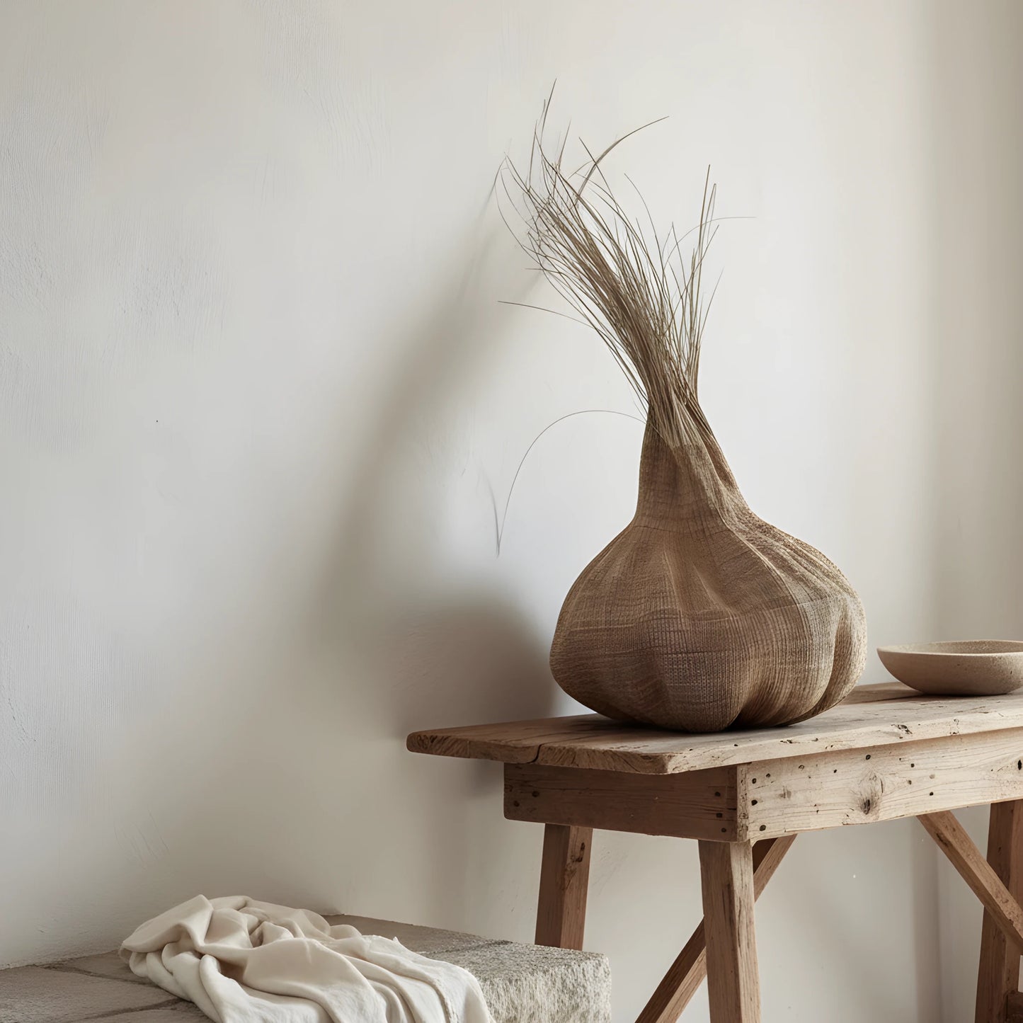 Handwoven Sisal Gourd Basket (Natural)