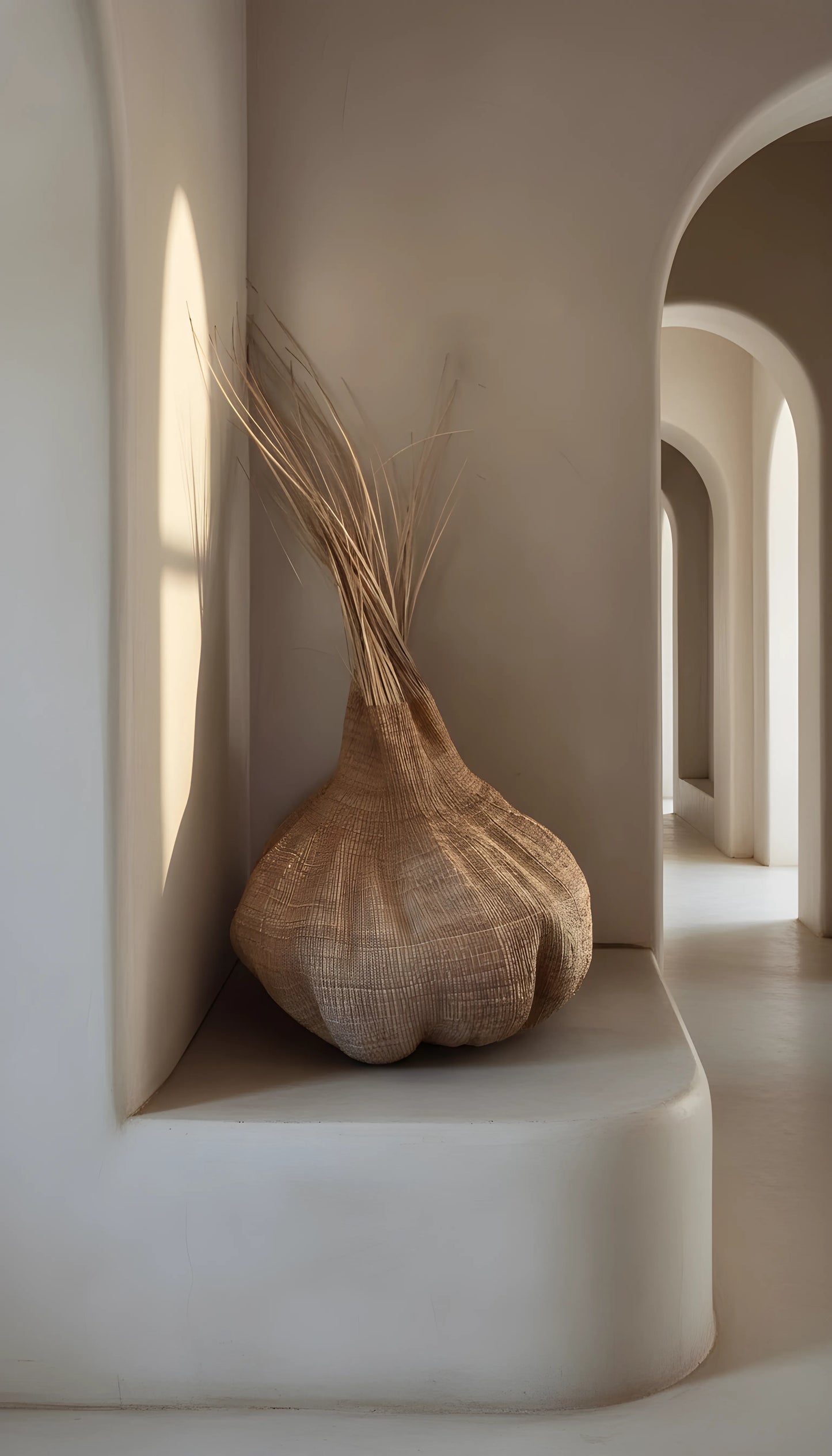 Handwoven Sisal Gourd Basket (Natural)