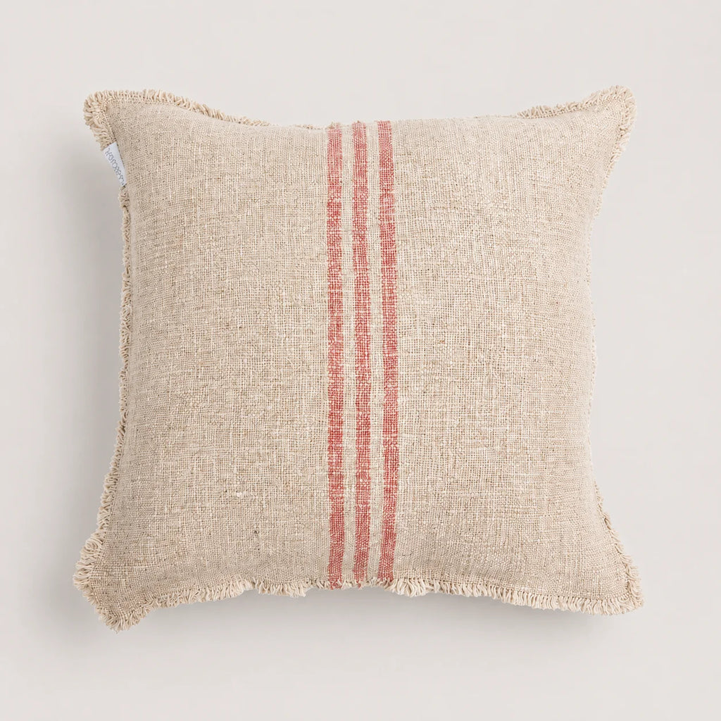 Verve Linen Cushion Cover – Natural & Blush Stripe