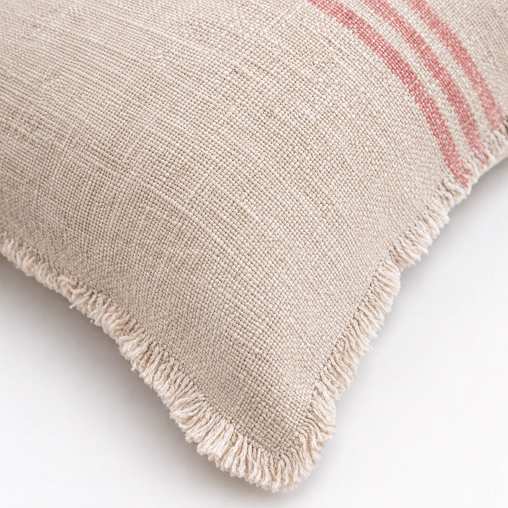 Verve Linen Cushion Cover – Natural & Blush Stripe