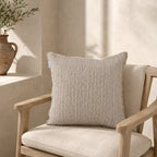 Verve Linen Cushion Cover – Natural & Charcoal Stripe