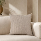 Verve Linen Cushion Cover – Natural & Charcoal Stripe