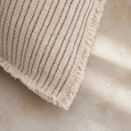 Verve Linen Cushion Cover – Natural & Charcoal Stripe