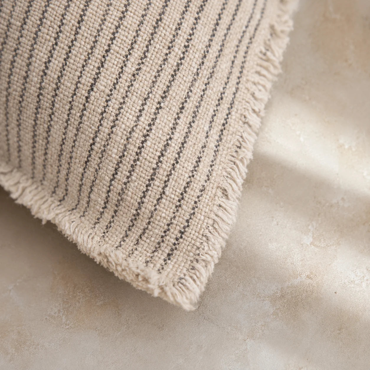 Verve Linen Cushion Cover – Natural & Charcoal Stripe