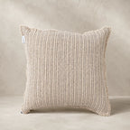 Verve Linen Cushion Cover – Natural & Charcoal Stripe