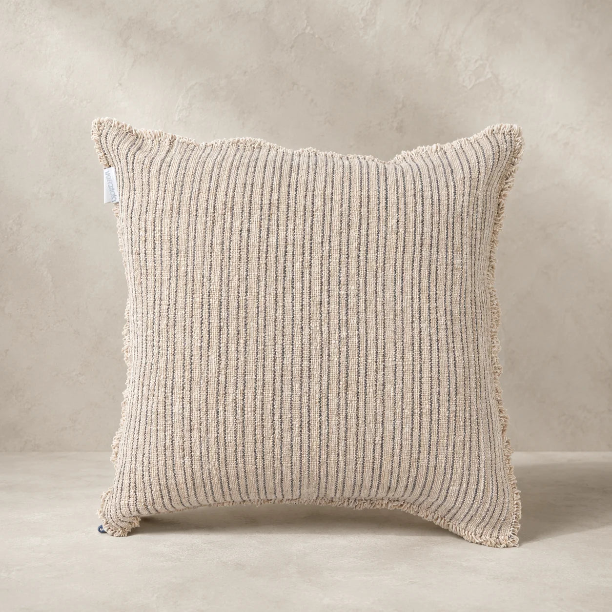 Verve Linen Cushion Cover – Natural & Charcoal Stripe