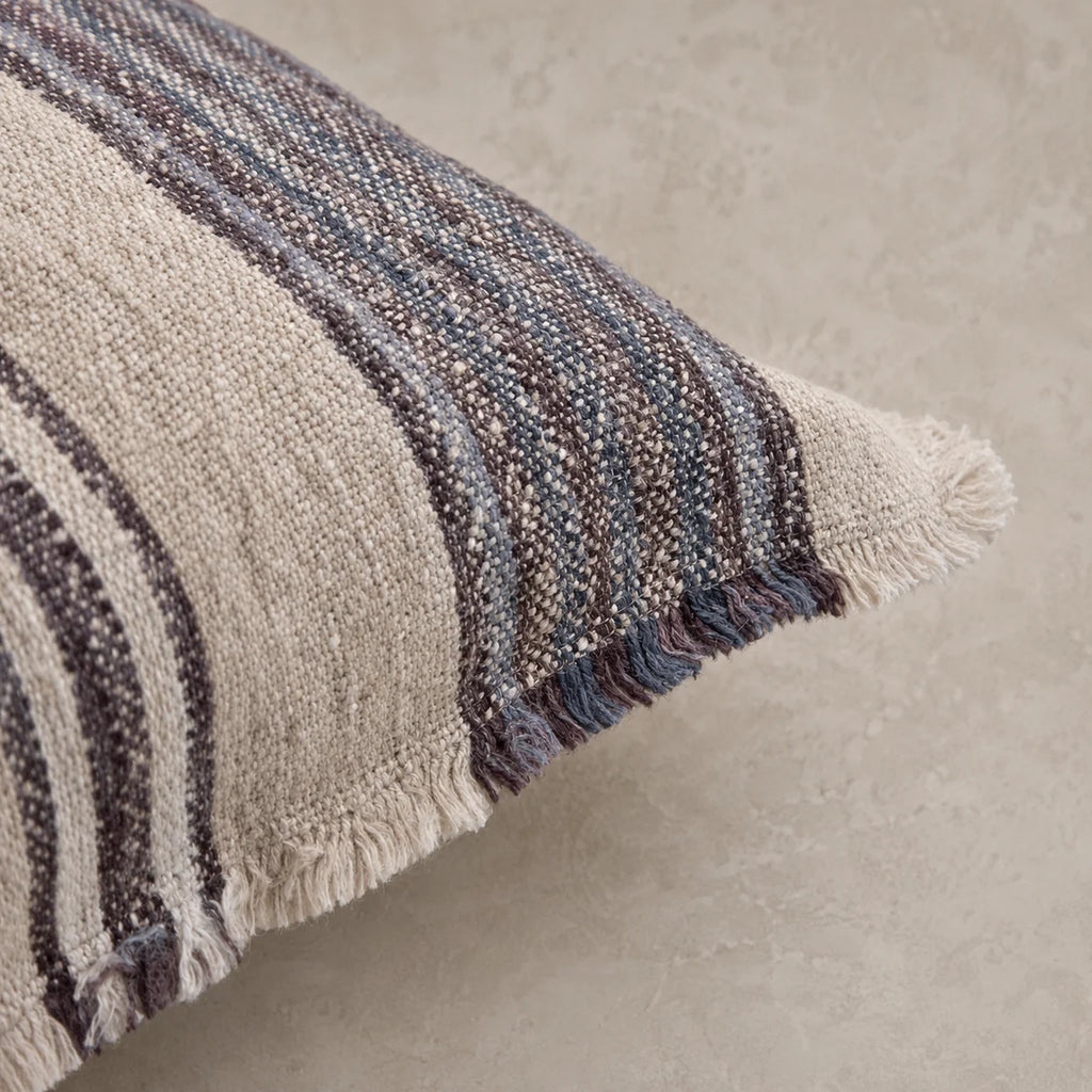 Verve Linen Cushion Cover – Navy & Natural Stripe 40×60