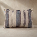 Verve Linen Cushion Cover – Navy & Natural Stripe 40×60