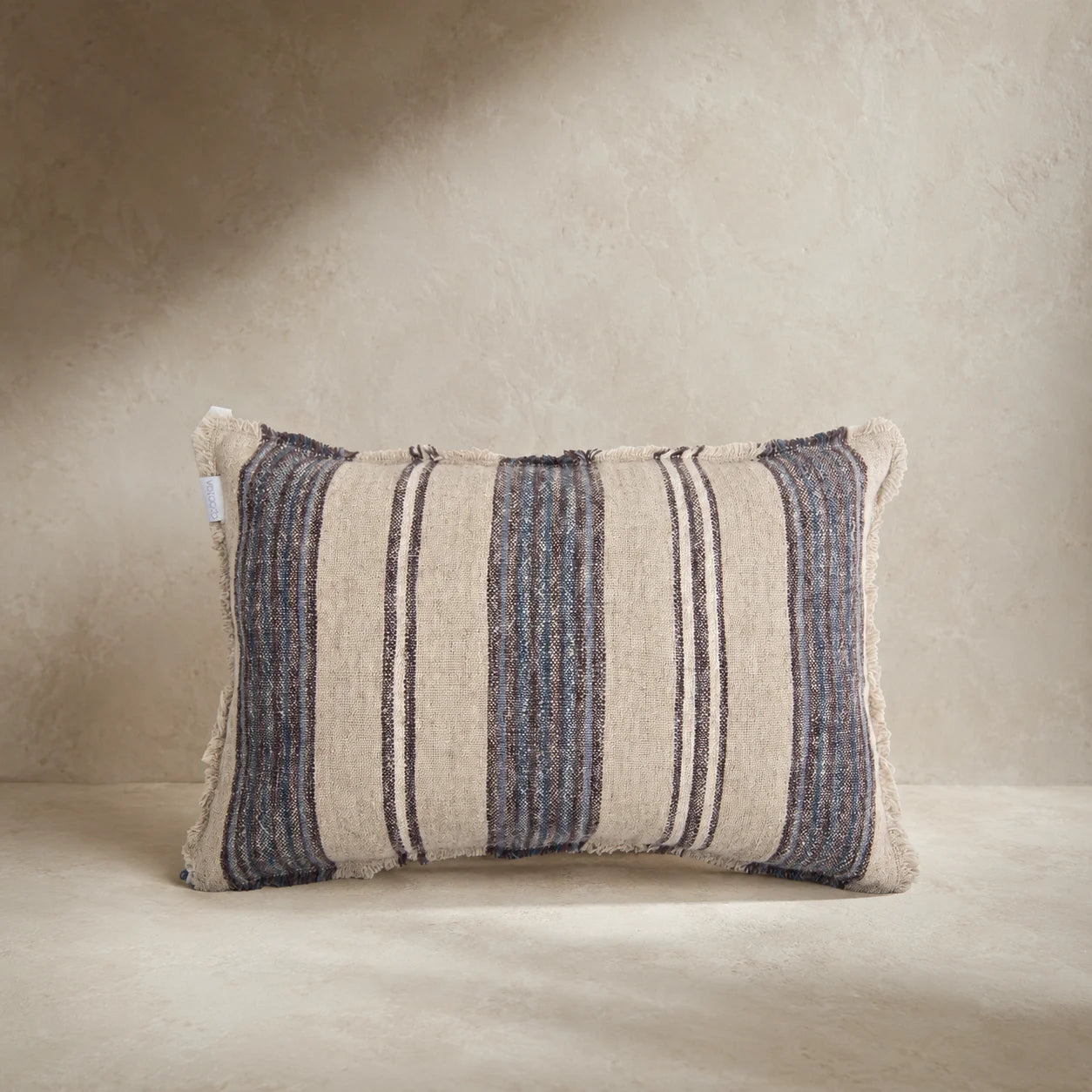 Verve Linen Cushion Cover – Navy & Natural Stripe 40×60