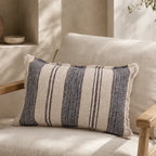 Verve Linen Cushion Cover – Navy & Natural Stripe 40×60
