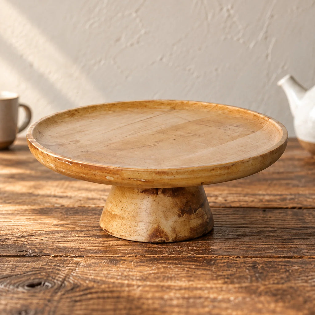 Mango Wood Pedestal Tray