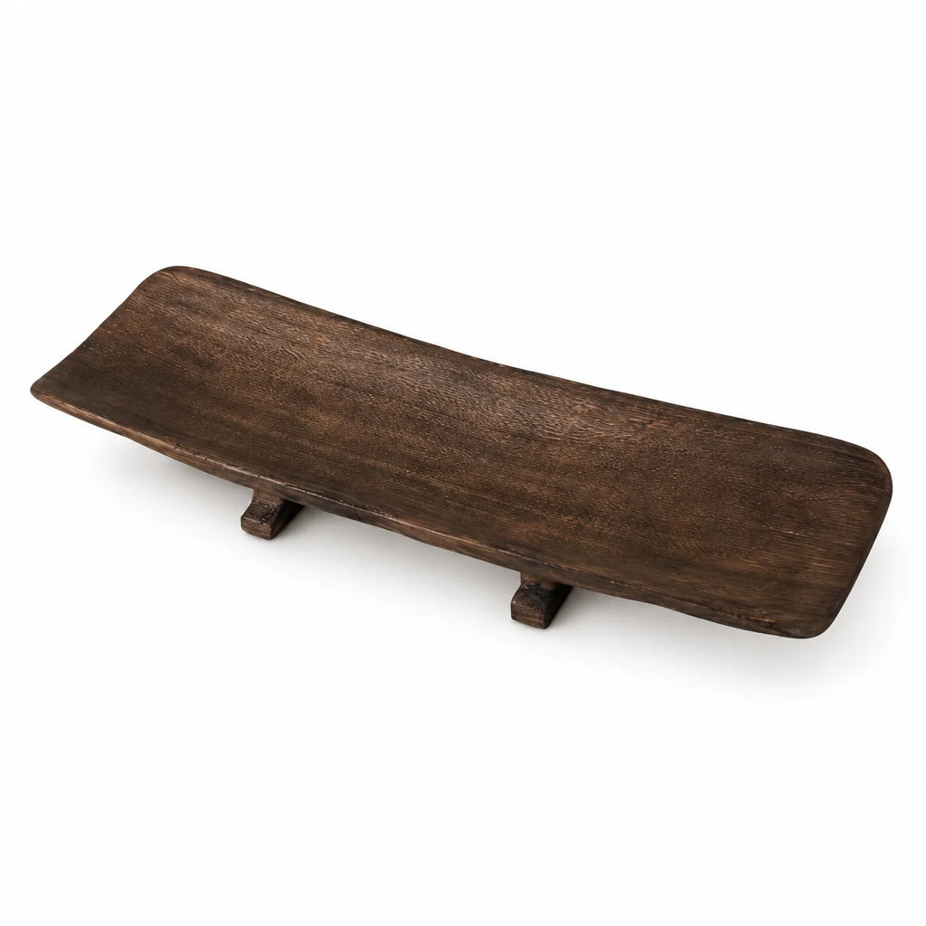 Brown Paulownia Decorative Tray with Feet
