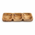 Mango Wood Triple Compartment Decorative Tray