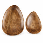 Mango Wood Decorative Platter Set – Set of 2