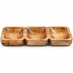 Mango Wood Triple Compartment Decorative Tray