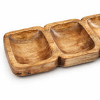 Mango Wood Triple Compartment Decorative Tray