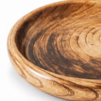 Round Mango Wood Decorative Platter – Brown