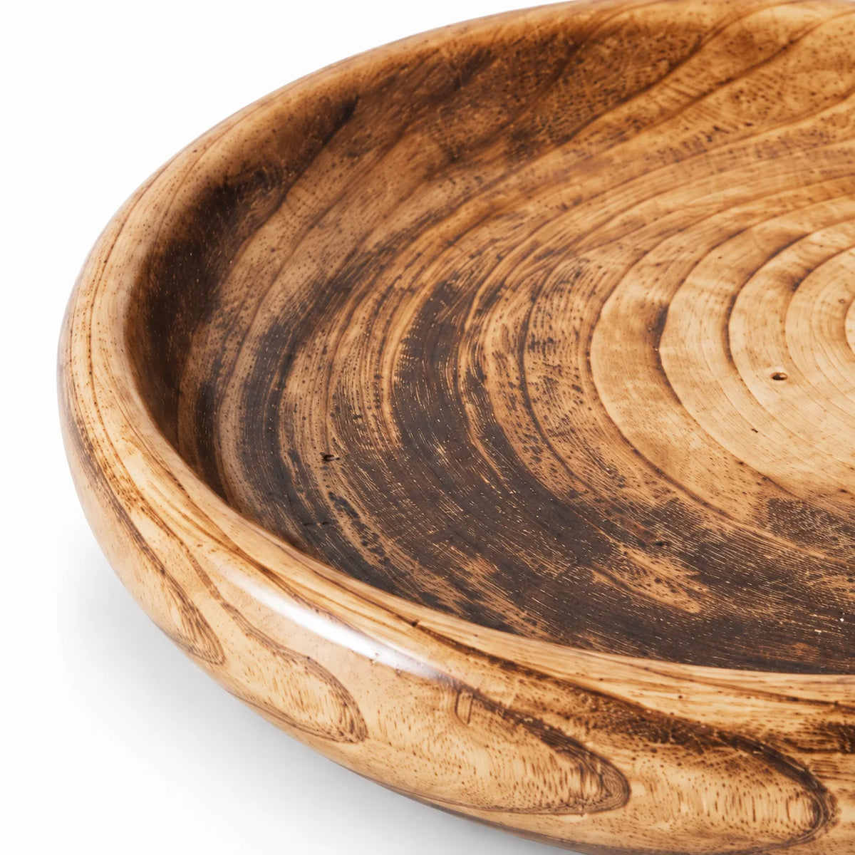 Round Mango Wood Decorative Platter – Brown