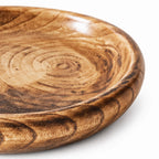 Round Mango Wood Decorative Platter – Brown