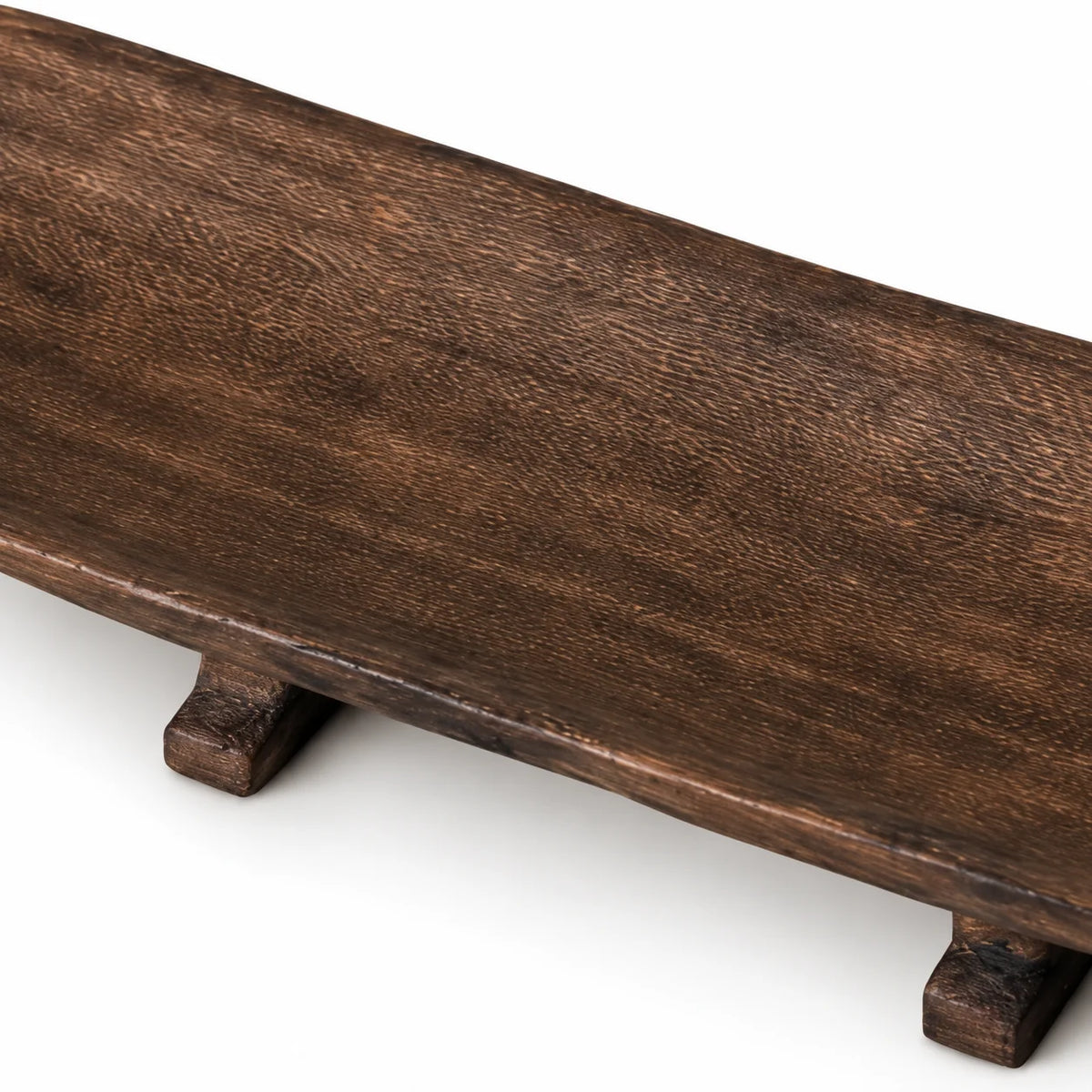 Brown Paulownia Decorative Tray with Feet