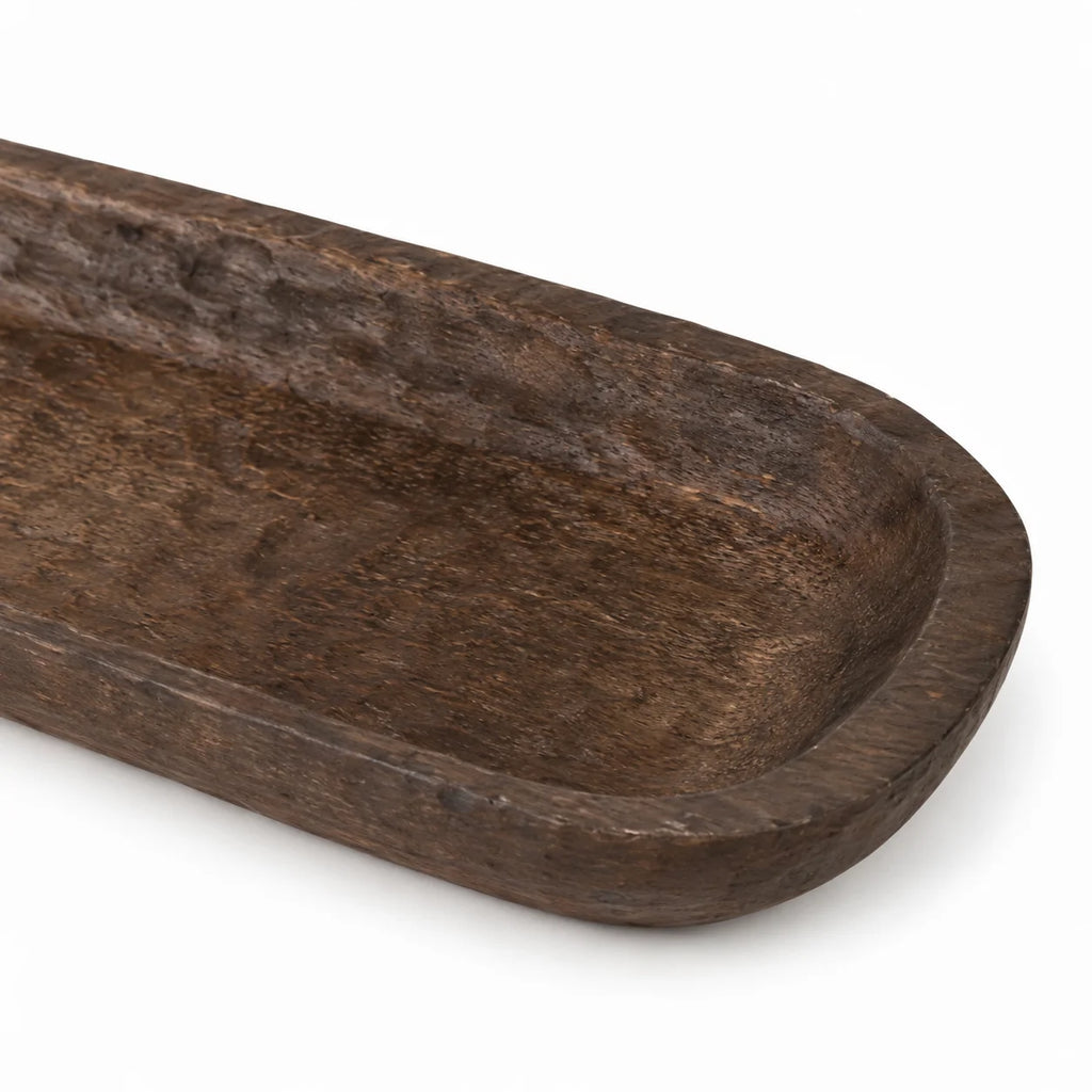 Oval Paulownia Decorative Platter – Brown