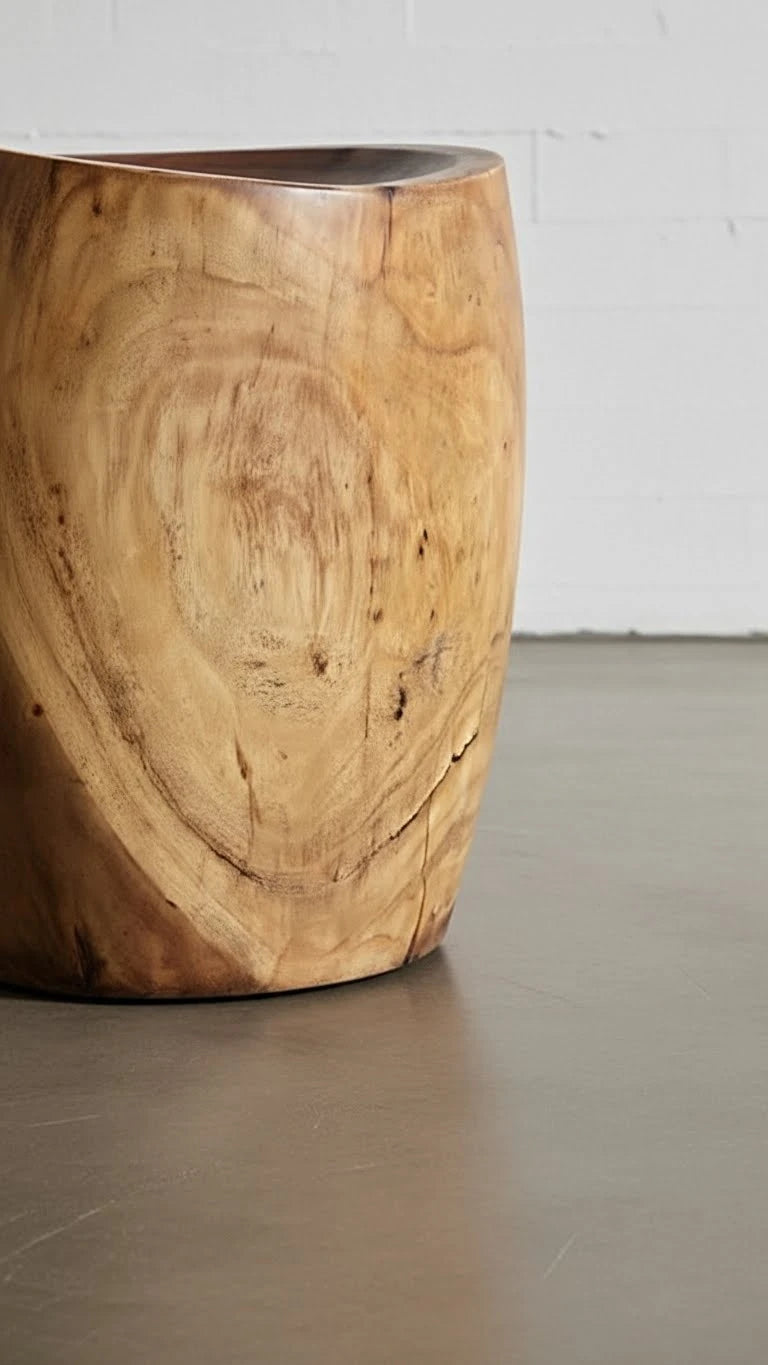 Nual Natural Stool – Suar Wood