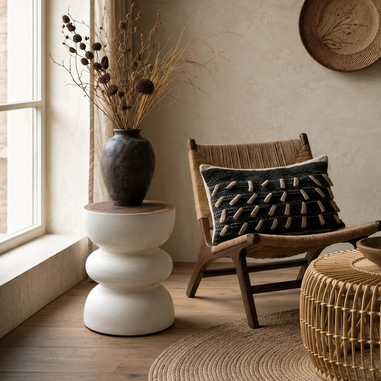 Naji White  Side Table