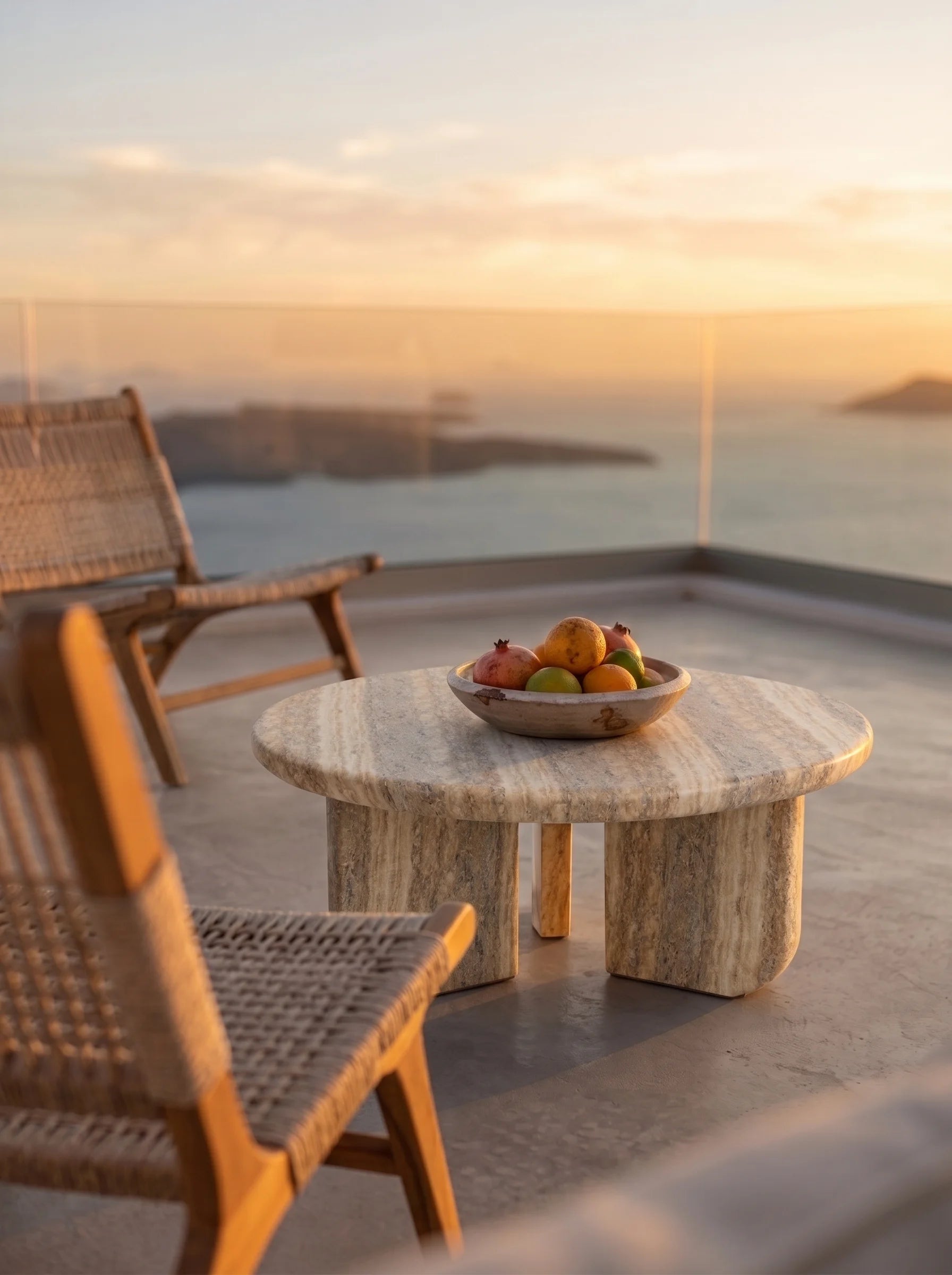 Frey Concrete Coffee Table – Travertine Finish