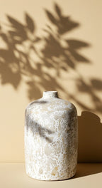 Siso Ceramic Vase – White Textured Finish
