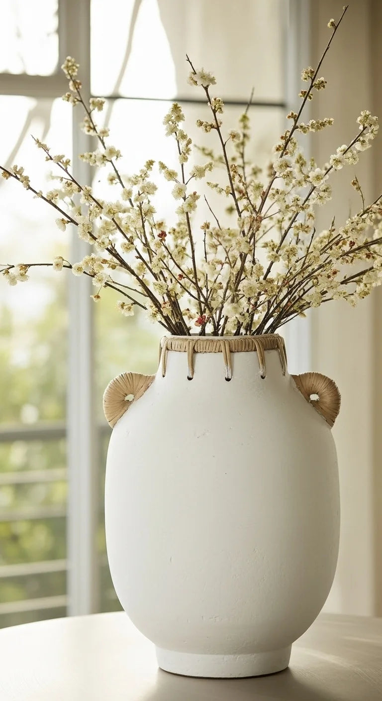 Usiris White Decorative Vase