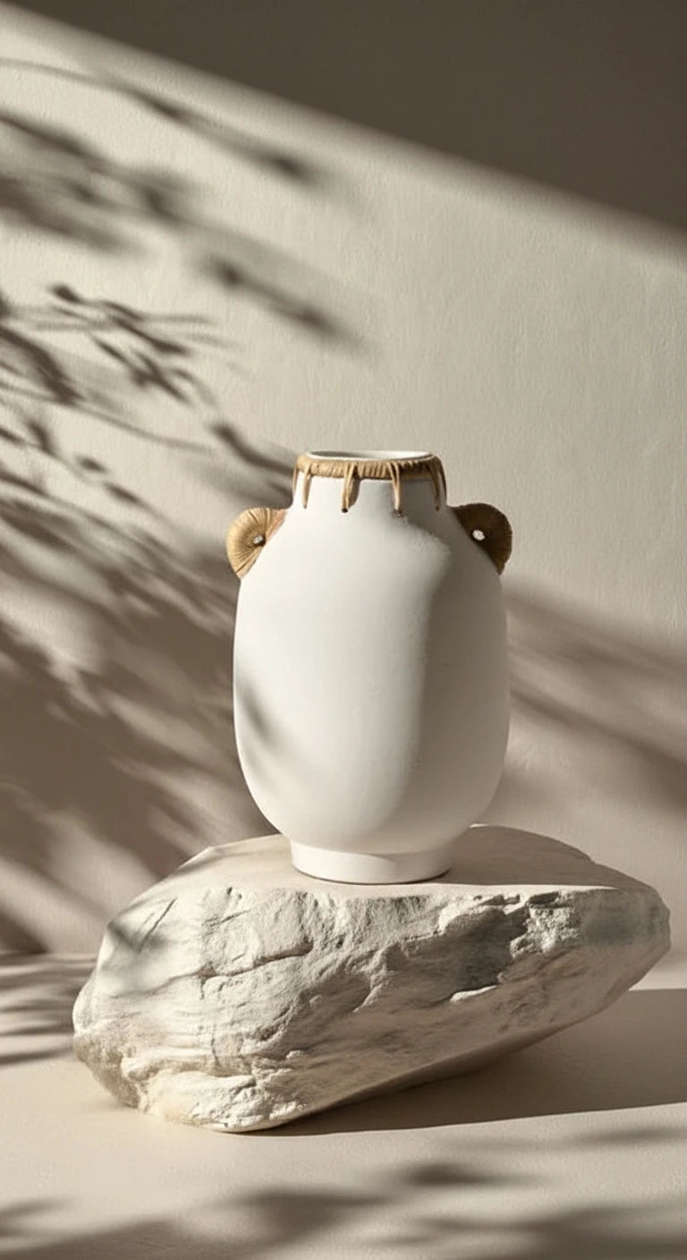 Usiris White Decorative Vase