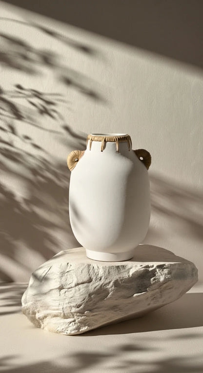 Usiris White Decorative Vase