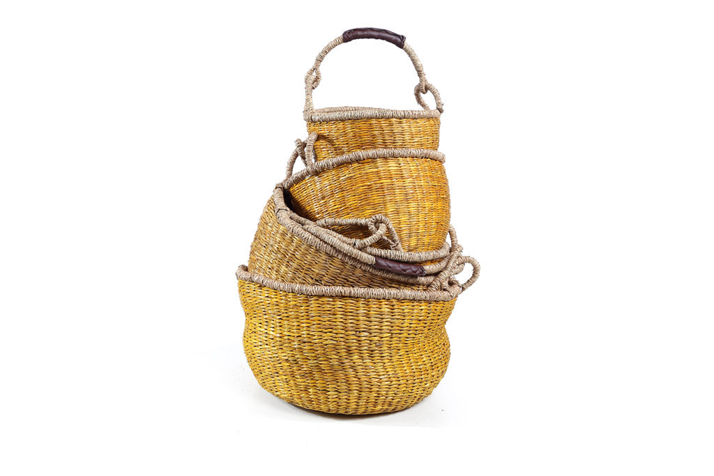Terra Seagrass Basket Set – Natural Yellow (5 pcs)