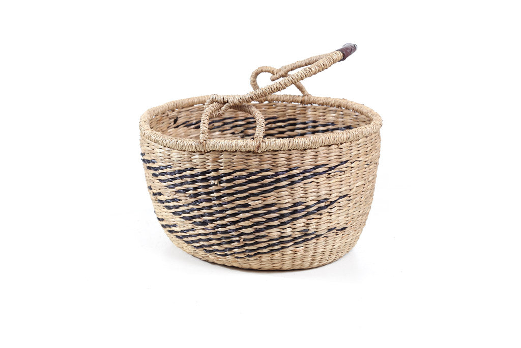 Sandal Basket Set – Natural & Black Seagrass (5 pcs)