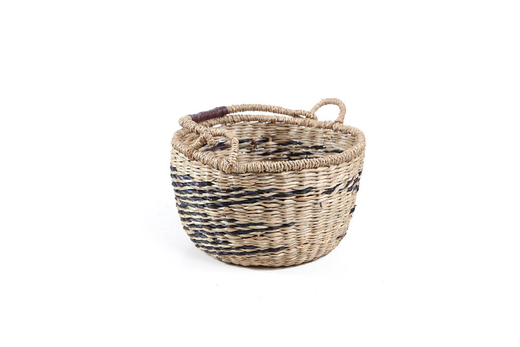 Sandal Basket Set – Natural & Black Seagrass (5 pcs)