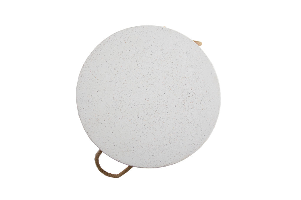 Thalassa  Stool – White Cement with Rope Handles