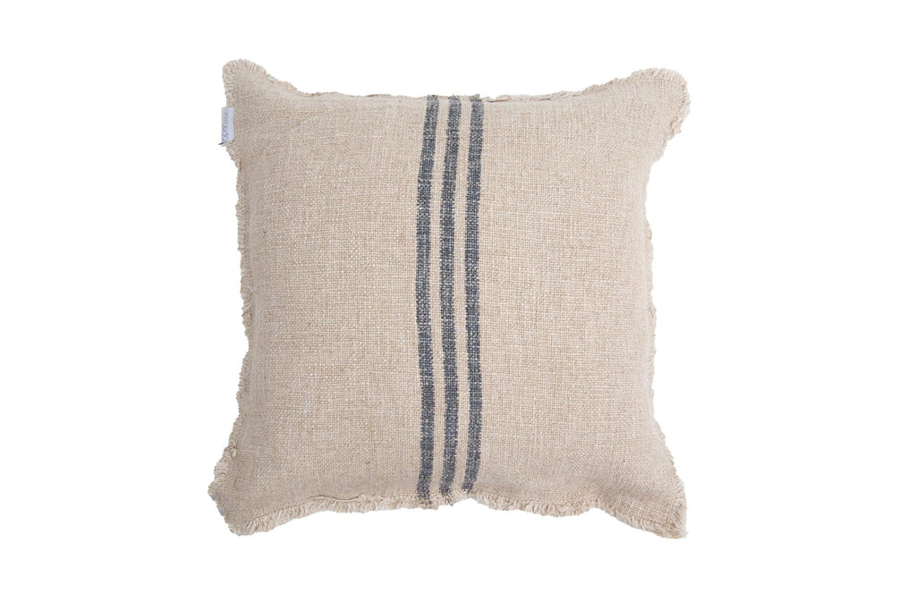 Verve Linen Cushion Cover – Natural & Black Stripe