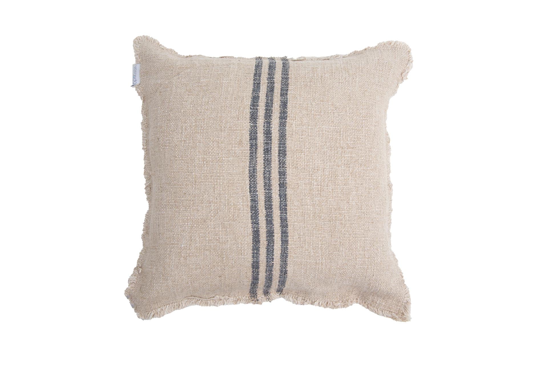 Verve Linen Cushion Cover – Natural & Black Stripe