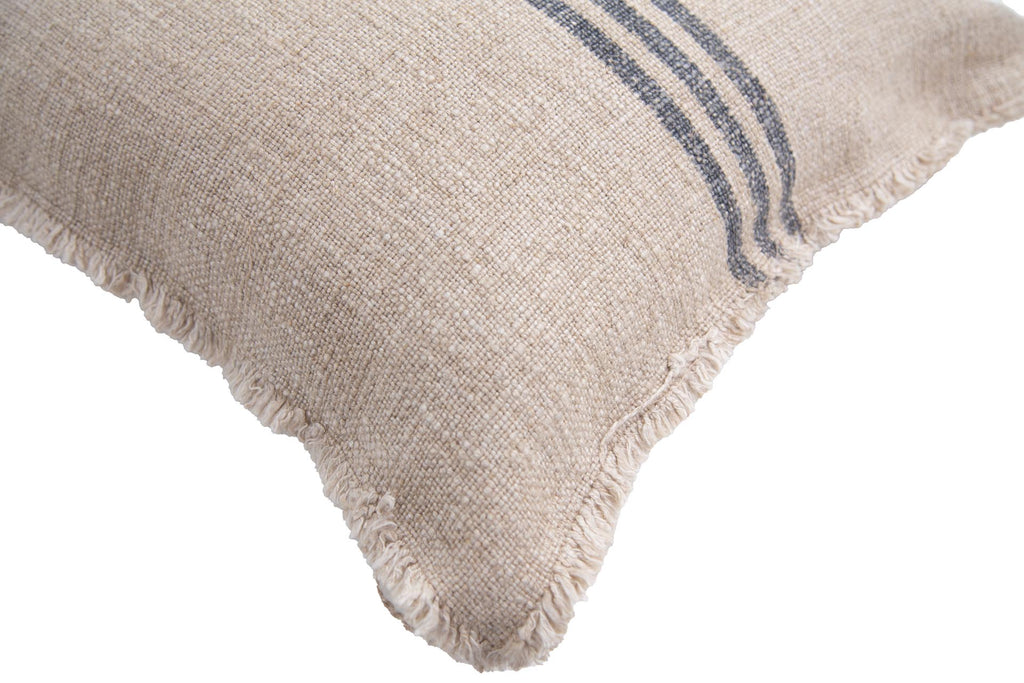 Verve Linen Cushion Cover – Natural & Black Stripe